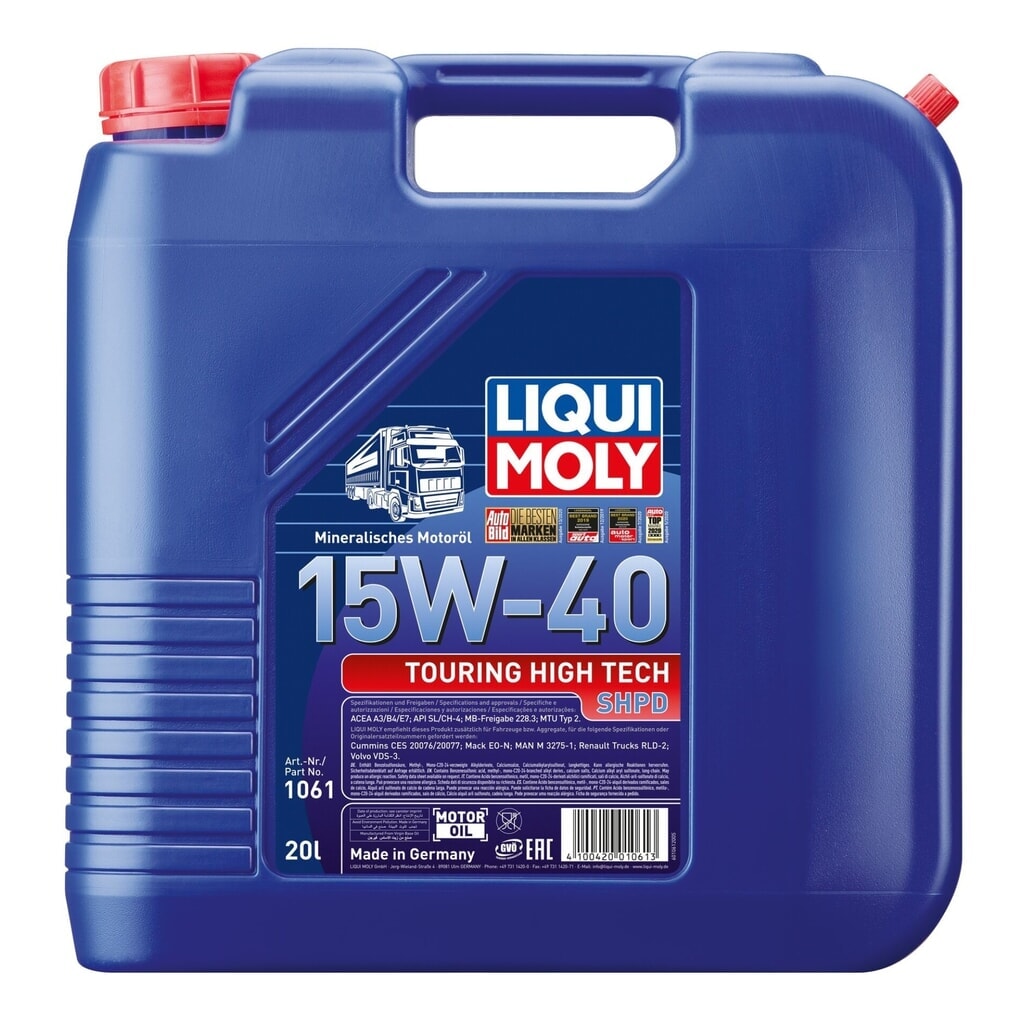 Produktabbildung: LIQUI MOLY Touring High Tech SHPD-Motoröl 15W-40 20 l