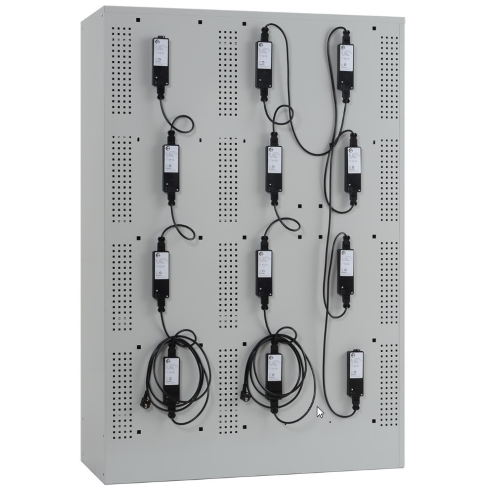 Produktabbildung Nr. 3: LISTA Akku-Ladeschrank, (BxTxH) 1205x585x1790mm, 3x4 Fächer, 2 Module pro Fach, lichtgrau