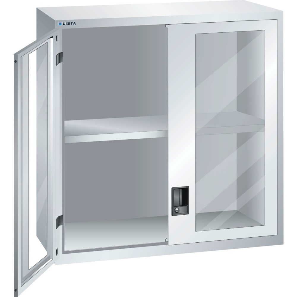 Produktabbildung: LISTA Aufsatzschrank 54x27E, (BxTxH) 1023x572x1000mm, Sichtfenster, lichtgrau