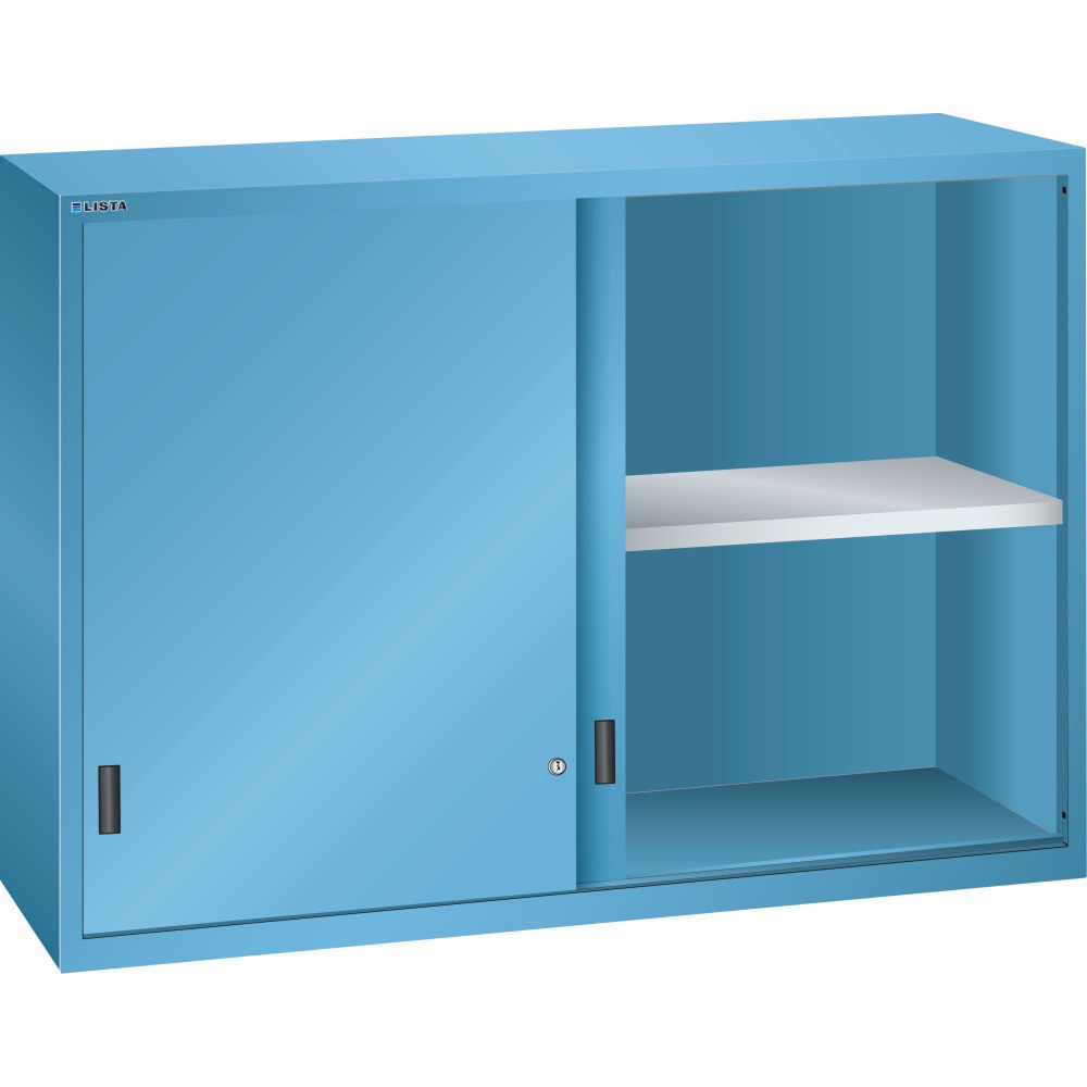 Produktabbildung: LISTA Aufsatzschrank mit Schiebetüren 78x27E, (BxTxH) 1431x572x1000mm, lichtblau