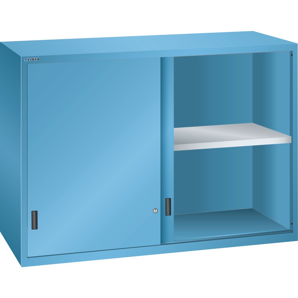 Produktabbildung: LISTA Aufsatzschrank mit Schiebetüren 78x36E, (BxTxH) 1431x725x1000mm, lichtblau