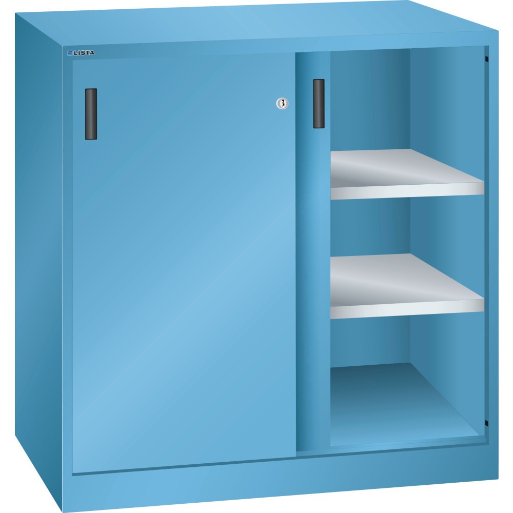 Produktabbildung: LISTA Beistellschrank mit Schiebetüren, (BxTxH) 1000x580x1000mm, 2 Verstellböden, lichtblau