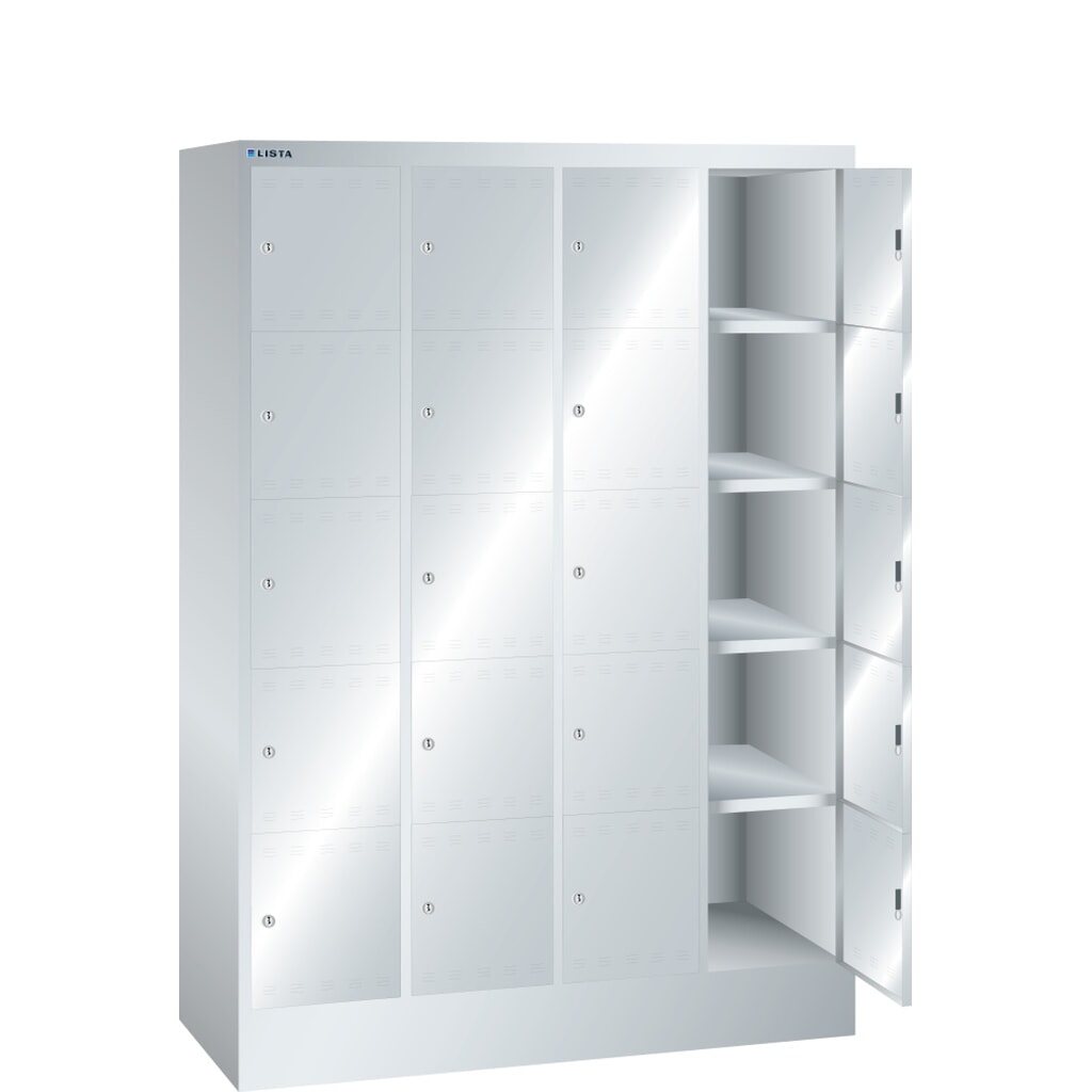 Produktabbildung: LISTA Fächerschrank, (BxTxH) 1200x500x1695mm, 4x5 Fächer, Zylinderschloss