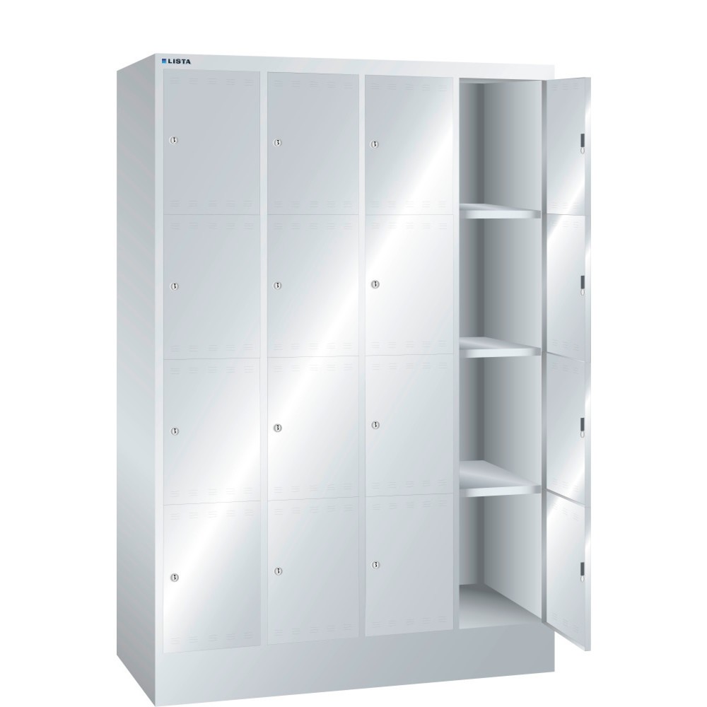 Produktabbildung: LISTA Fächerschrank, (BxTxH) 1200x500x1795mm, 4x4 Fächer, Zylinderschloss