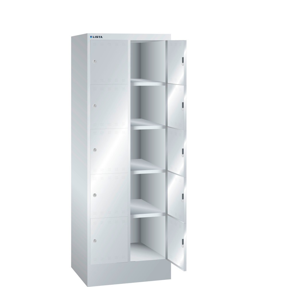 Produktabbildung: LISTA Fächerschrank, (BxTxH) 610x500x1695mm, 2x5 Fächer, Verschlussvorrichtung