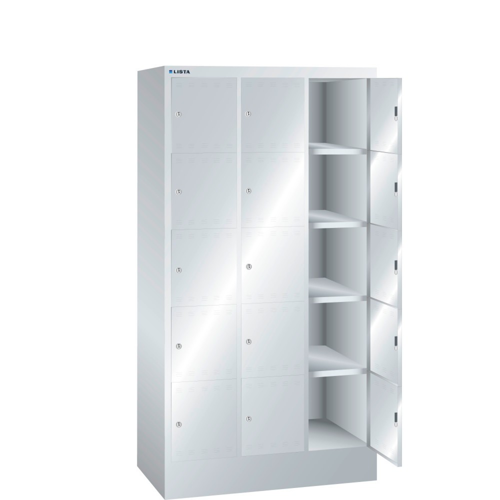 Produktabbildung: LISTA Fächerschrank, (BxTxH) 905x500x1695mm, 3x5 Fächer, Verschlussvorrichtung