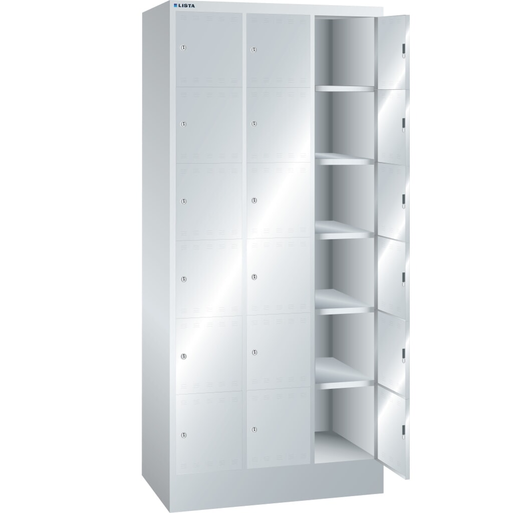 Produktabbildung: LISTA Fächerschrank, (BxTxH) 905x500x1995mm, 3x6 Fächer, Verschlussvorrichtung