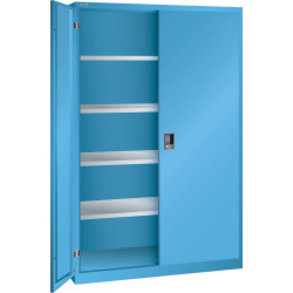 Produktabbildung: LISTA Flügeltürschrank mit 4 verzinkten Böden, HxBxT 1.950 x 1.250 x 500 mm, lichtblau, lichtblau