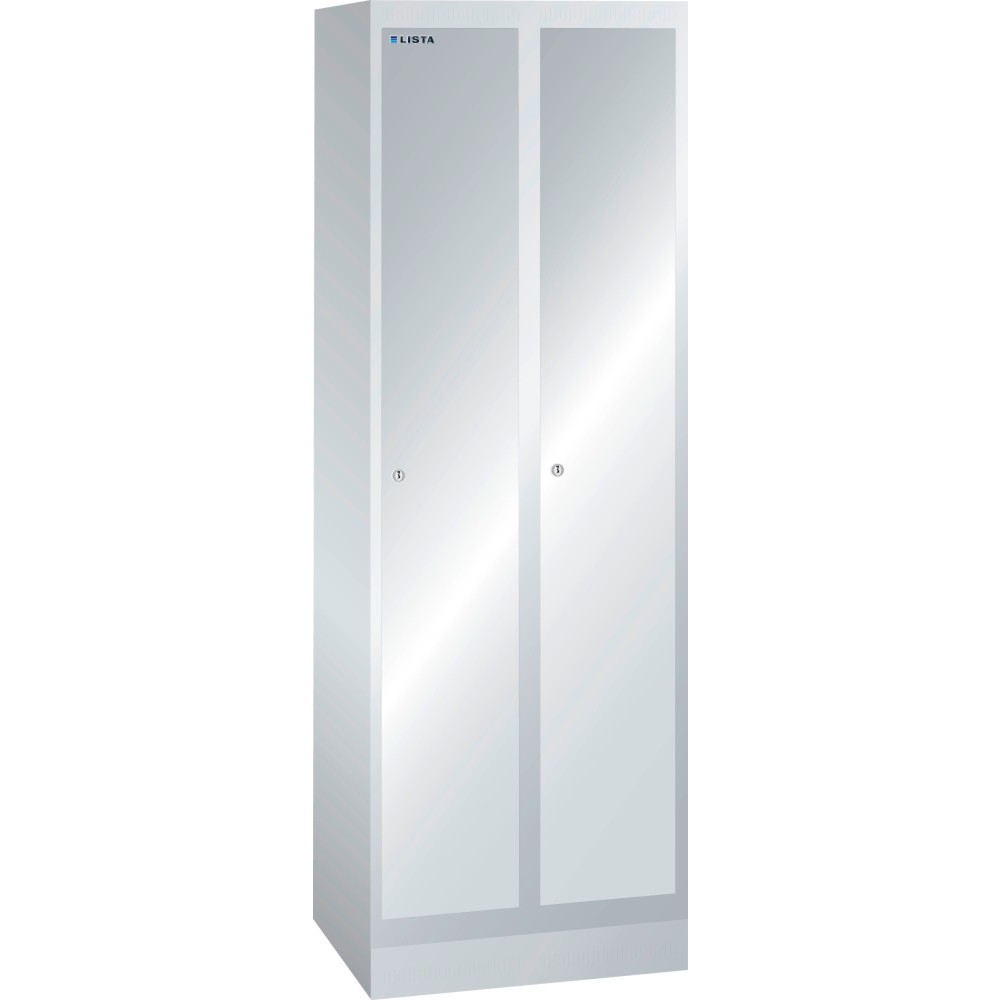 Produktabbildung: LISTA Garderobenschrank mit Lochfeld, (TxH) 500x1800mm, mit Sockel, 2 Abteile, Verschlussvorrichtung