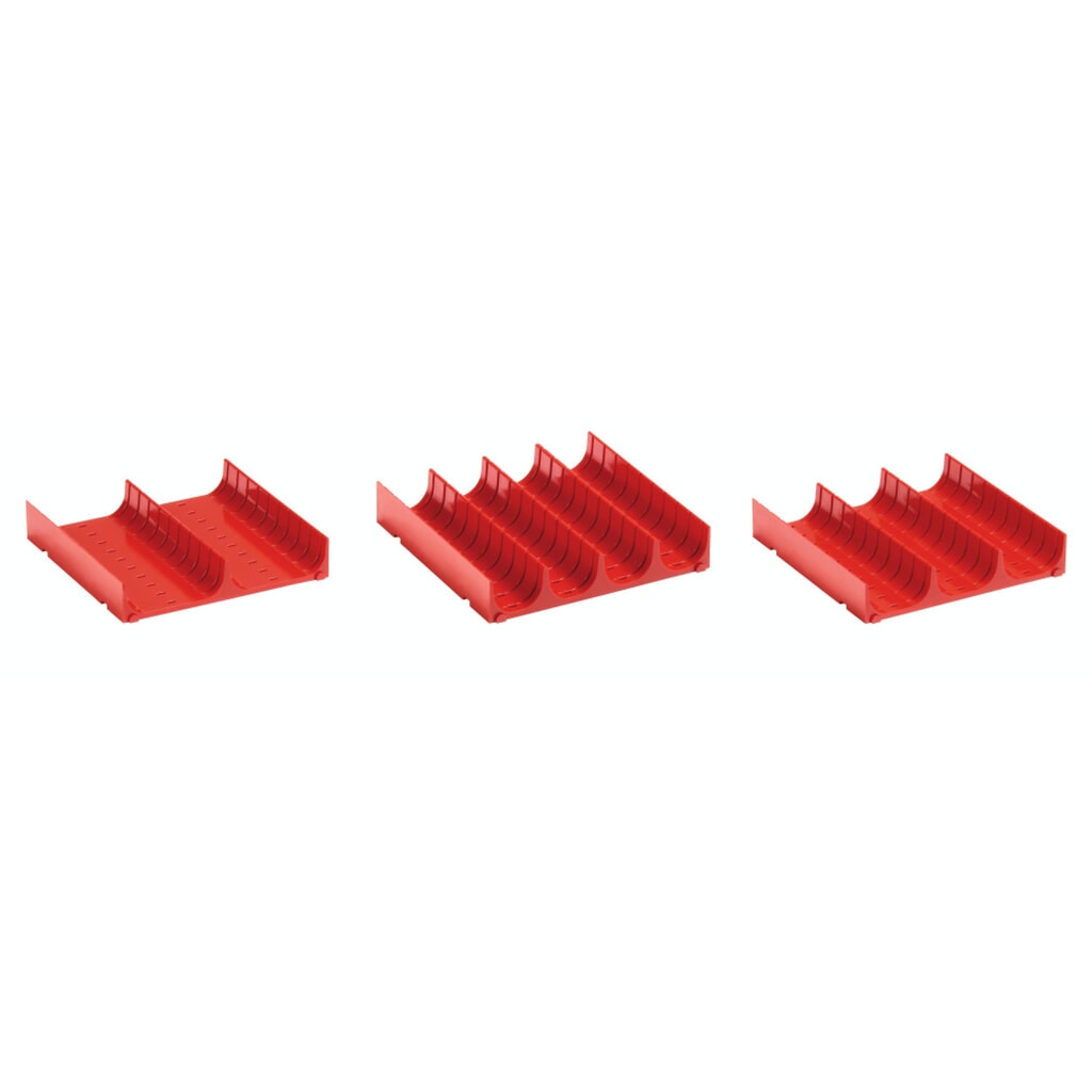 LISTA Muldenteile 9x9E, (BxTxH) 150x150x26mm, 6 Stück, 2 Mulden Produktabbildung: LISTA Muldenteile 9x9E, (BxTxH) 150x150x26mm, 6 Stück, 2 Mulden