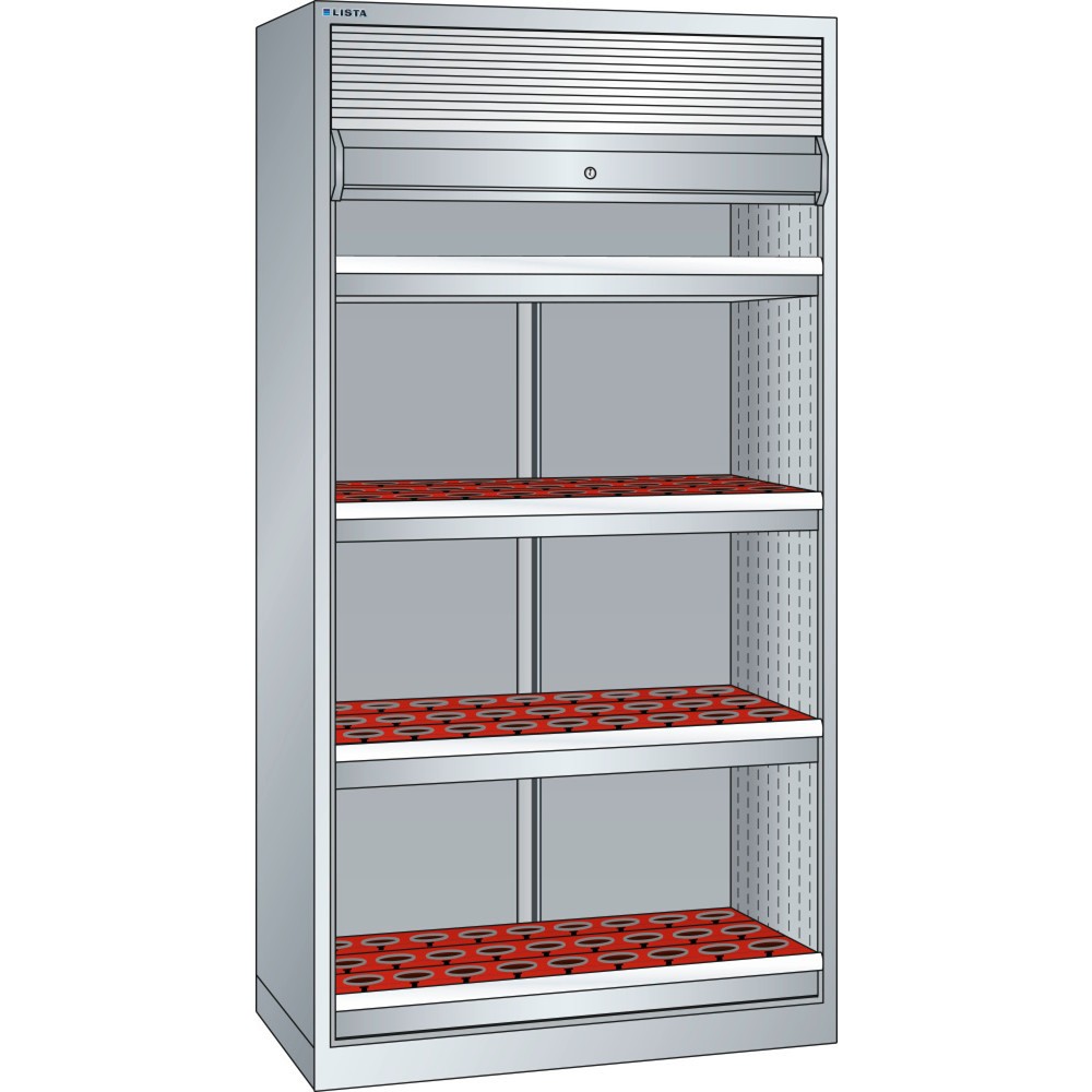 Produktabbildung: LISTA NC-Schrank 54x27E, (BxTxH) 1038x691x1950mm, HSK 63 A+C+E/80 B+D+F, 108 Halter, lichtgrau