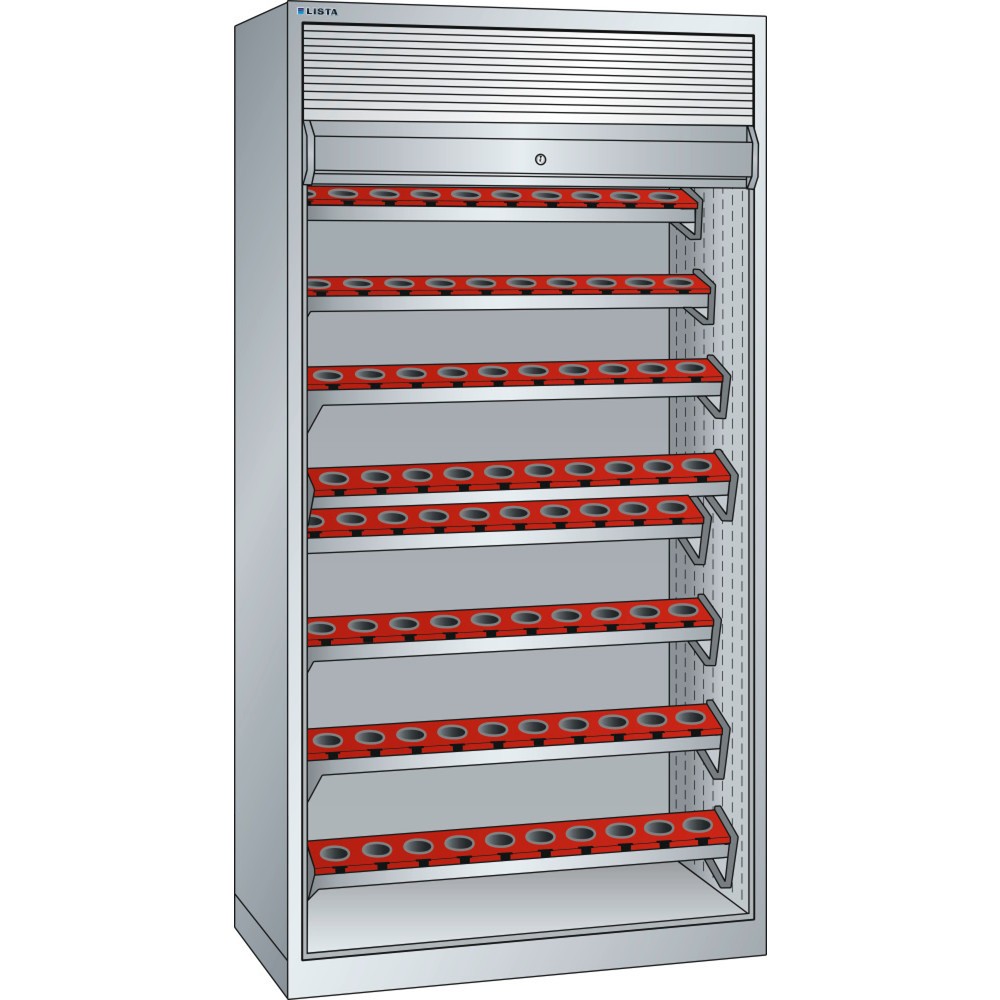 Produktabbildung: LISTA NC-Schrank 54x27E, (BxTxH) 1038x691x1950mm, HSK 63 A+C+E/80 B+D+F, lichtgrau