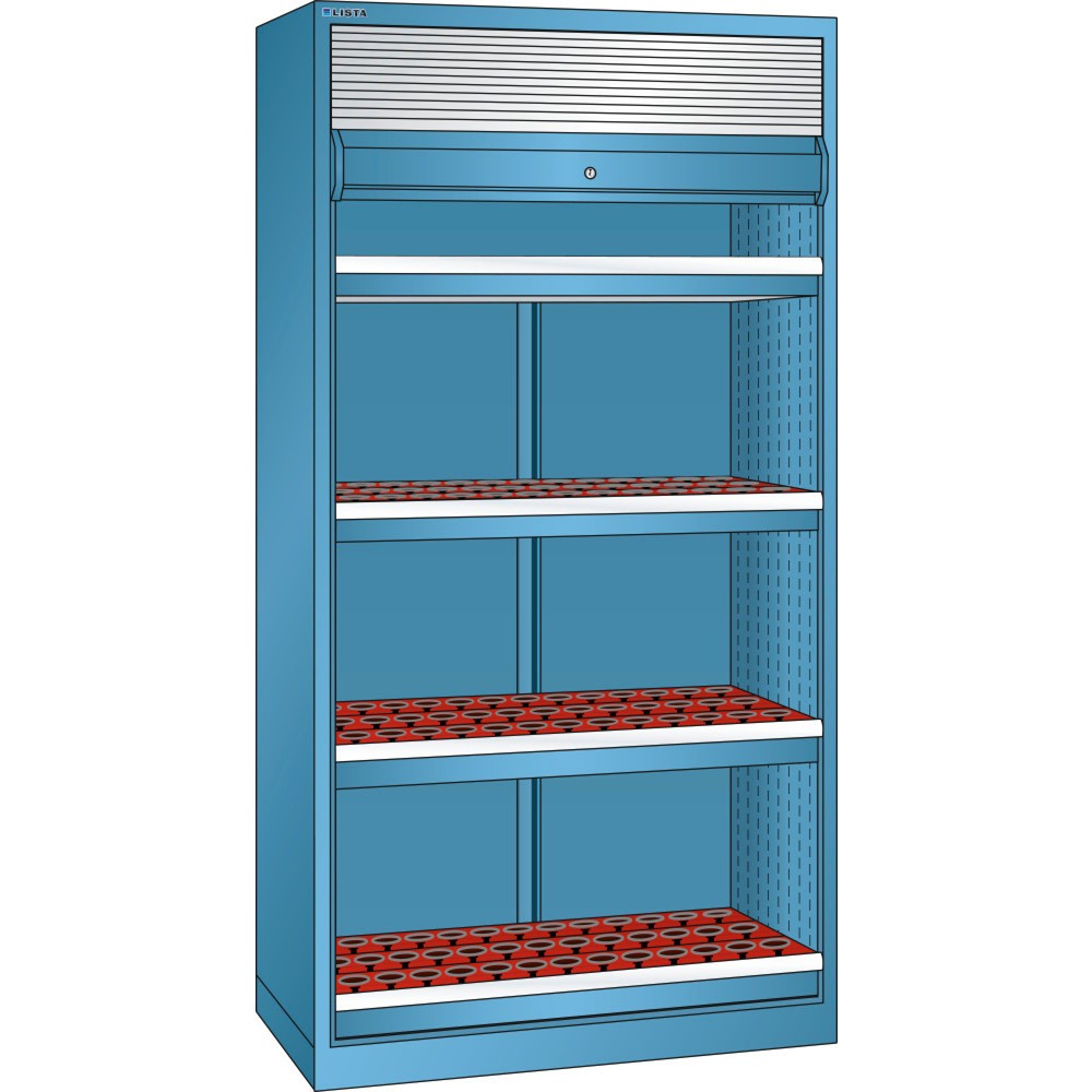 Produktabbildung: LISTA NC-Schrank 54x27E, (BxTxH) 1038x691x1950mm, ISO-SK 40, 156 Halter, lichtblau