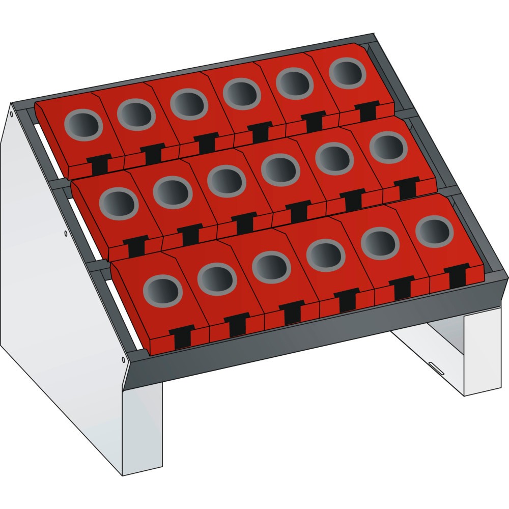 Produktabbildung: LISTA NC-Tischständer 36x27E, (BxTxH) 588x413x345mm, HSK 63/80, 18 Halter, lichtgrau