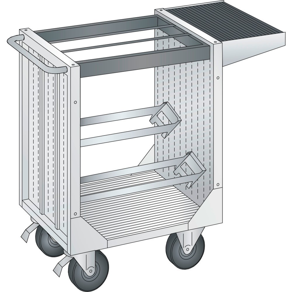 Produktabbildung: LISTA NC-Transportwagen 36x27E, (BxTxH) 1077x514x932mm, o. Werkzeughalter, lichtgrau