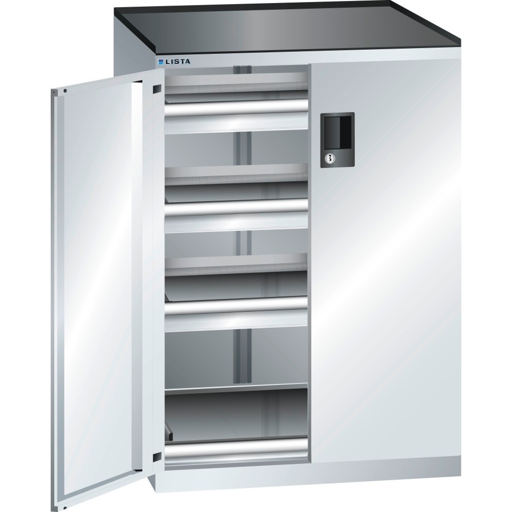 Produktabbildung: LISTA Schubladenschrank 36x27E, (BxTxH) 717x600x1020mm, 3 Schubladen TK 200kg, 3 x 75, lichtgrau, RFID Lock