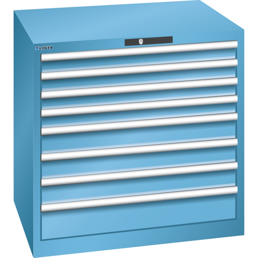 LISTA Schubladenschrank 45 x 36 E, (B x T x H) 870 x 725 x 850 mm in Lichtblau