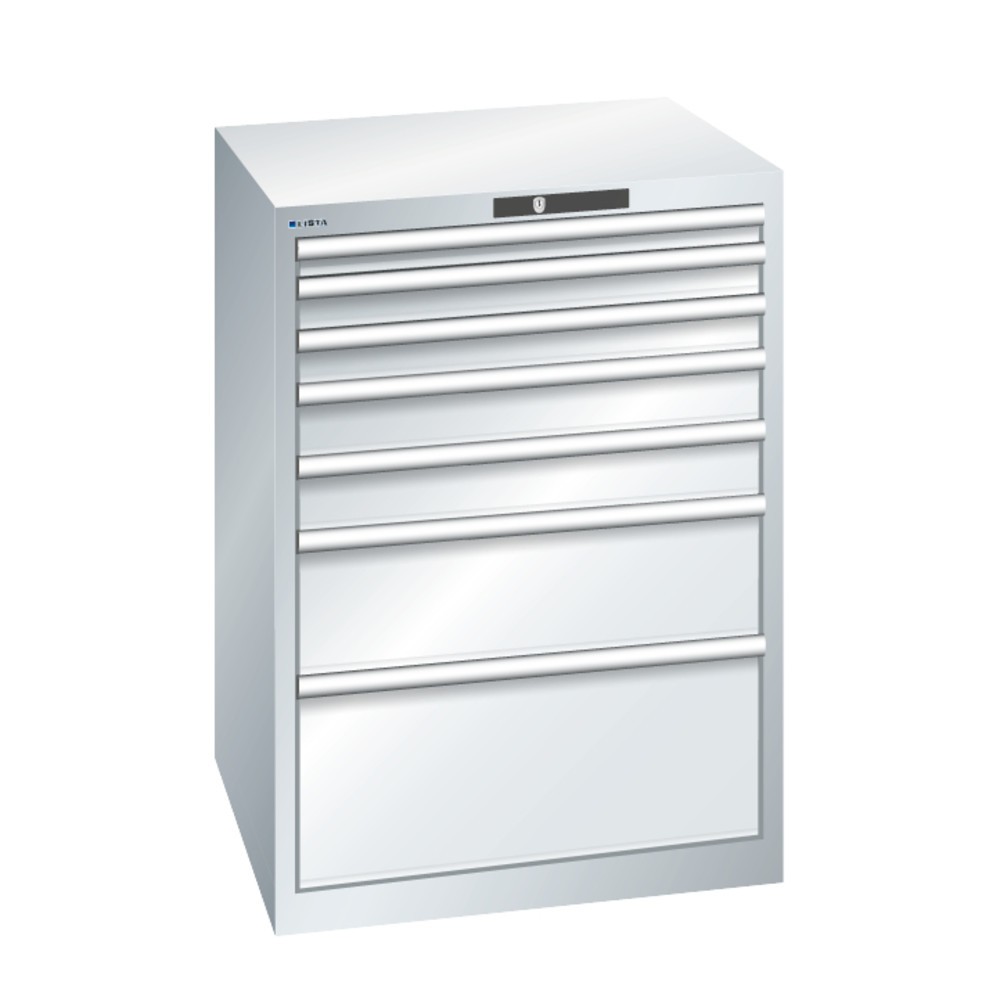 Produktabbildung Nr. 2: LISTA Schubladenschrank, Schubladen 1x50 + 2x75 + 2x100 + 2x150 + 1x200 mm, TK 75 kg, lichtblau