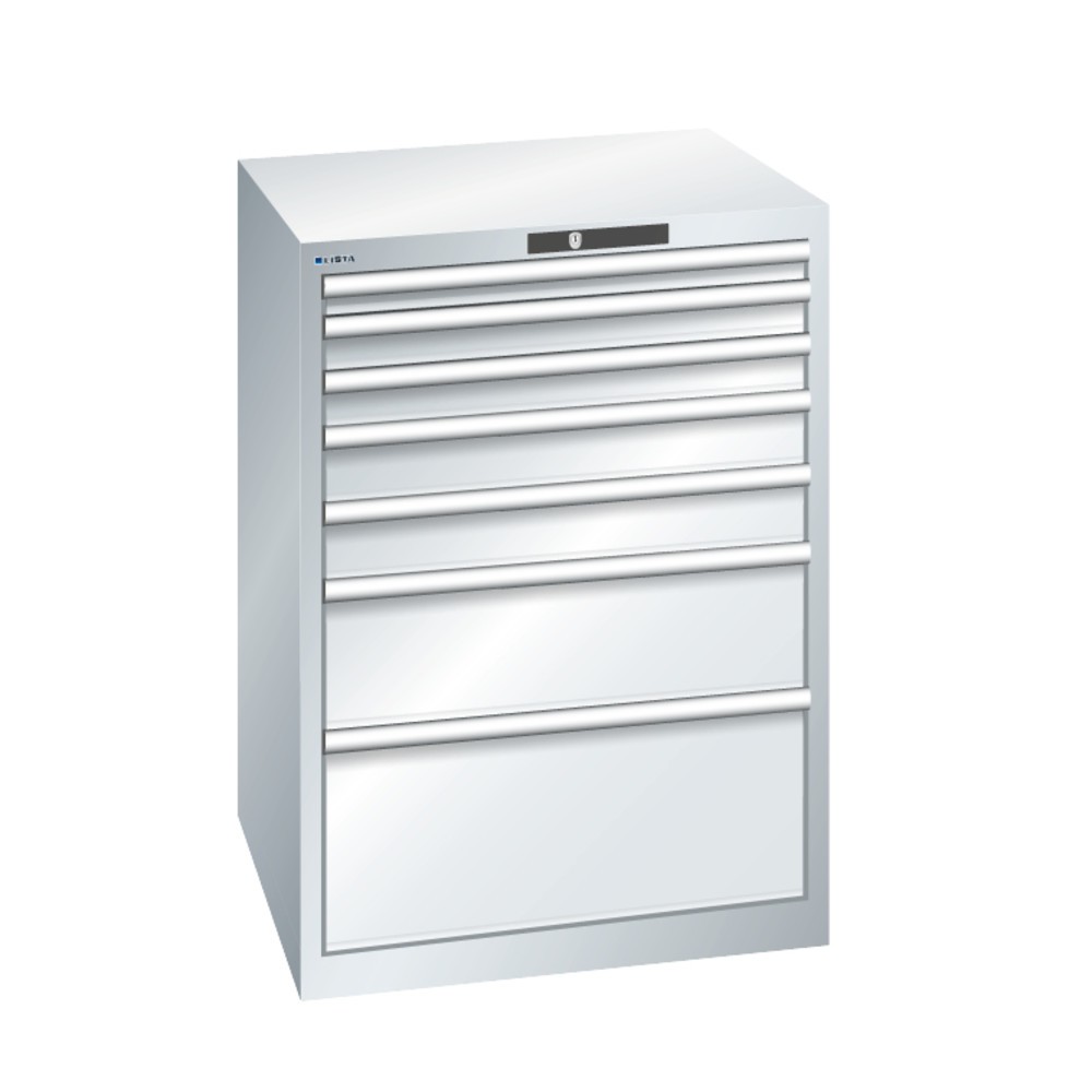 Produktabbildung Nr. 3: LISTA Schubladenschrank, Schubladen 1x50 + 2x75 + 2x100 + 2x150 + 1x200 mm, TK 75 kg, lichtblau