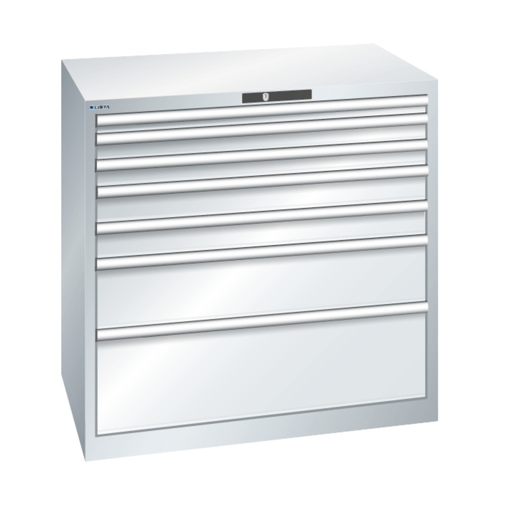 Produktabbildung Nr. 3: LISTA Schubladenschrank, Schubladen 2x75 + 3x100 + 3x150 mm, TK 200 kg, lichtblau