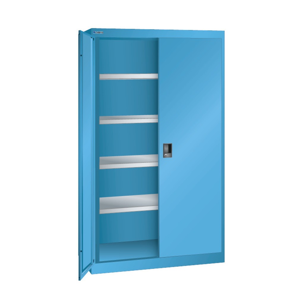 Produktabbildung: LISTA Schwerlastschrank, 4 Fachböden, HxBxT 1.950 x 1.100 x 641 mm, lichtblau
