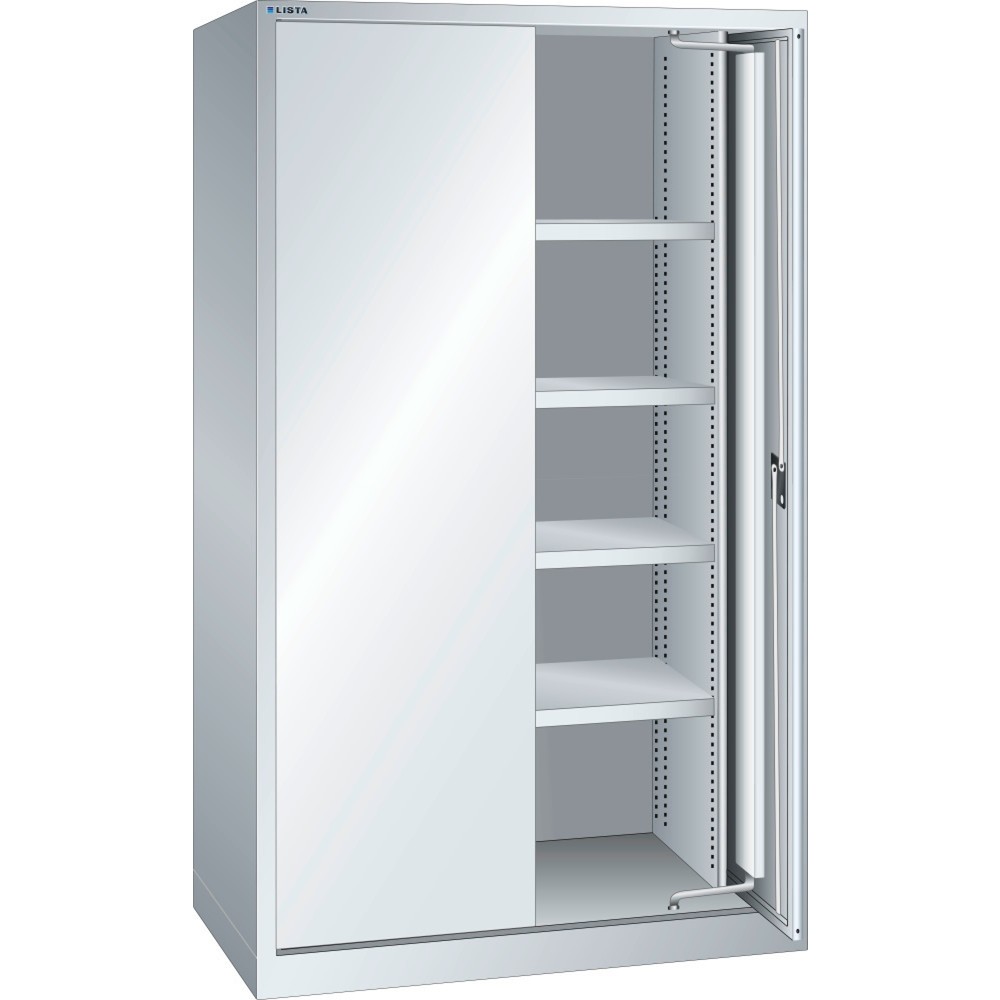 Produktabbildung: LISTA Schwerlastschrank 54x27E, (BxTxH) 1146x690x1950mm, Einschwenktüren, lichtgrau, CODE Lock
