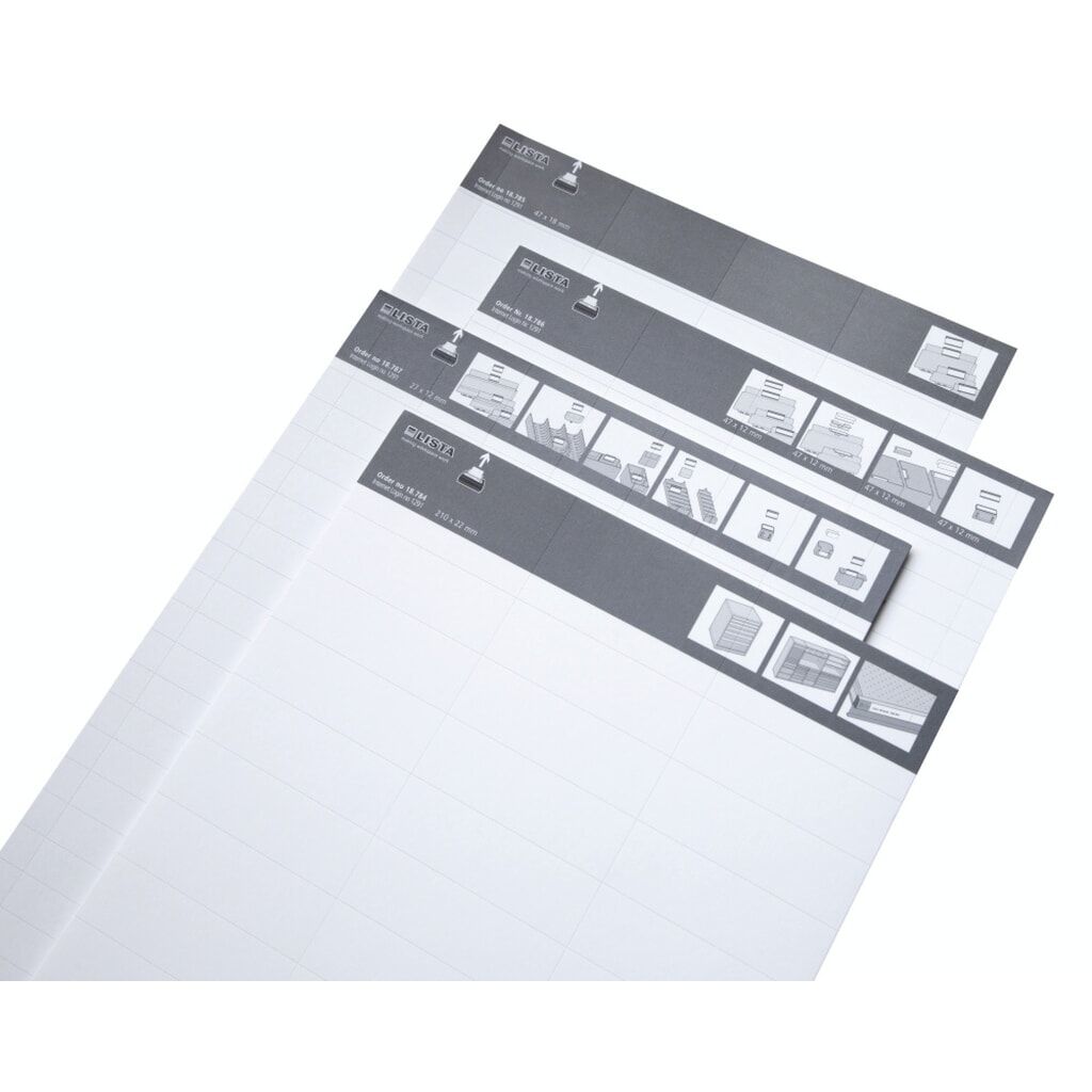 Produktabbildung: LISTA-Script Etiketten für Beschriftungsleisten