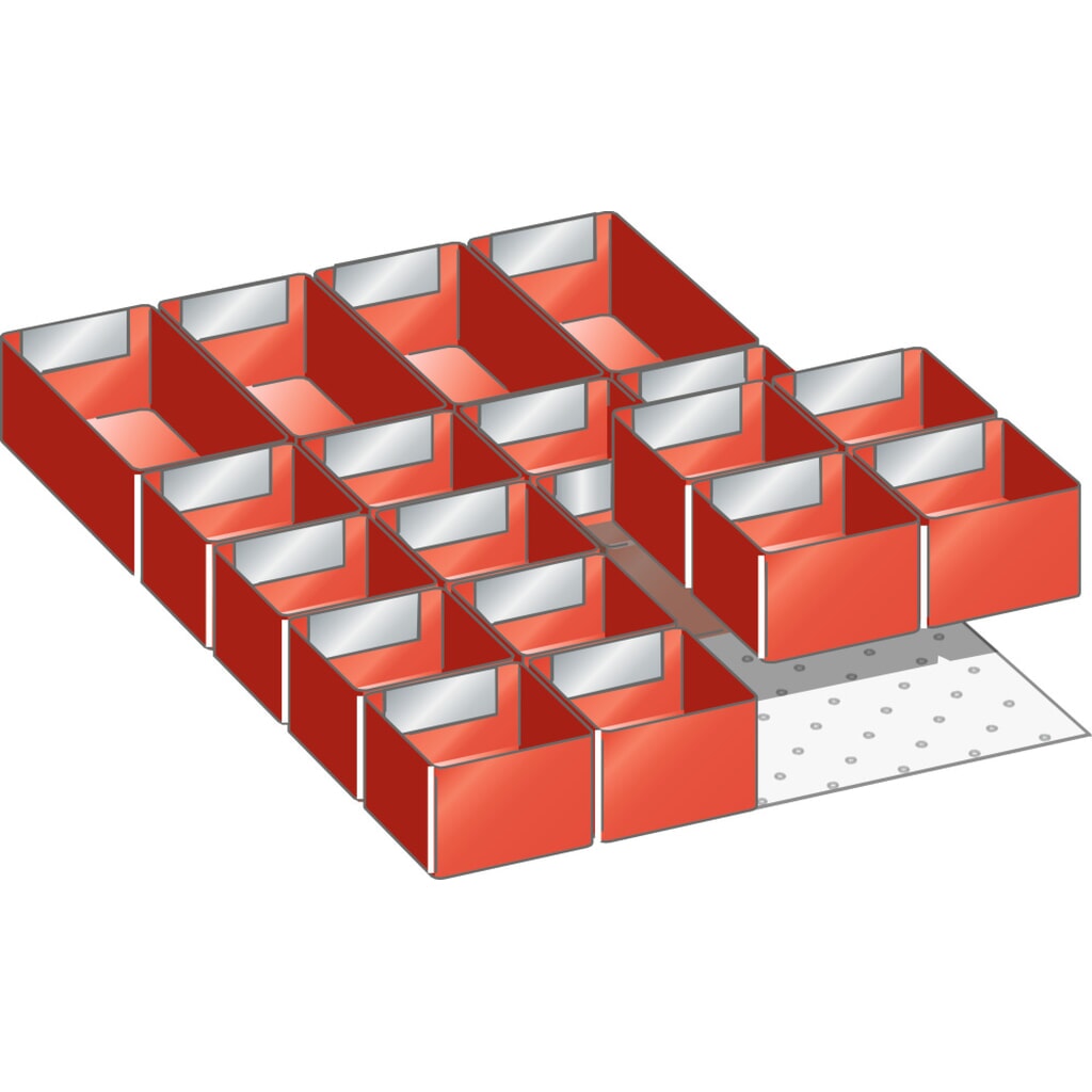 Produktabbildung: LISTA Set Einsatzkästen 18x27E, (BxTxFH) 306x459x50mm, 20-teilig