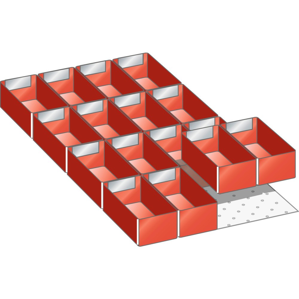 Produktabbildung: LISTA Set Einsatzkästen 18x36E, (BxT) 306x612mm, 16-teilig, für Fronthöhe 50mm