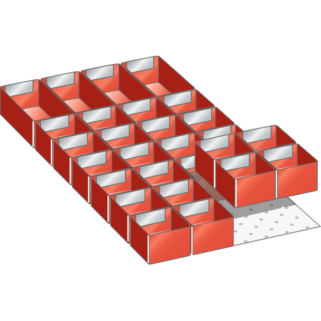 LISTA Set Einsatzkästen 18x36E, (BxT) 306x612mm, 28-teilig, für Fronthöhe 50mm Produktabbildung: LISTA Set Einsatzkästen 18x36E, (BxT) 306x612mm, 28-teilig, für Fronthöhe 50mm