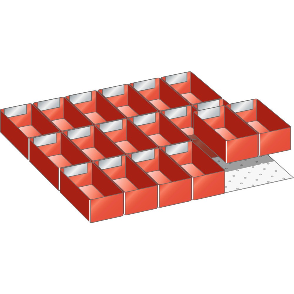 Produktabbildung: LISTA Set Einsatzkästen 27x27E, (BxT) 459x459mm, 18-teilig, für Fronthöhe 50mm