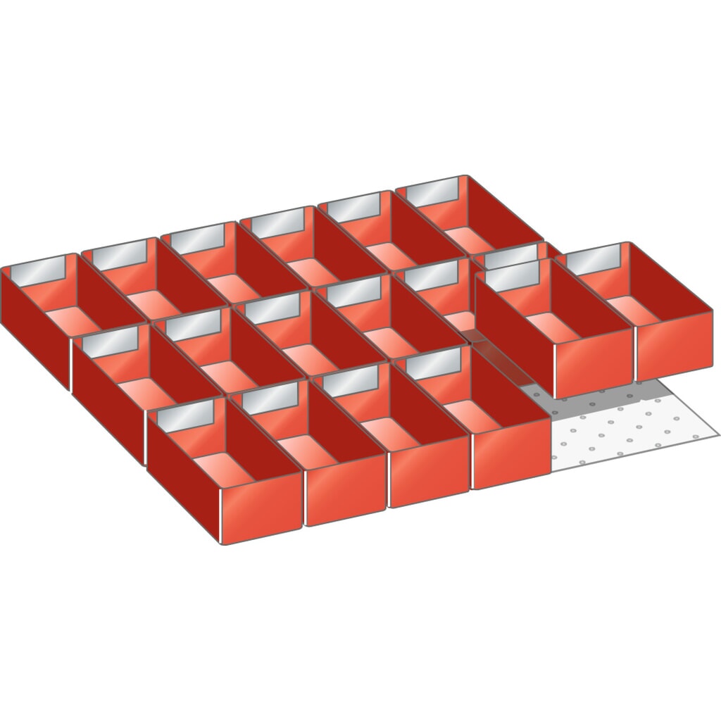 Produktabbildung: LISTA Set Einsatzkästen 27x27E, (BxT) 459x459mm, 18-teilig, für Fronthöhe 50mm