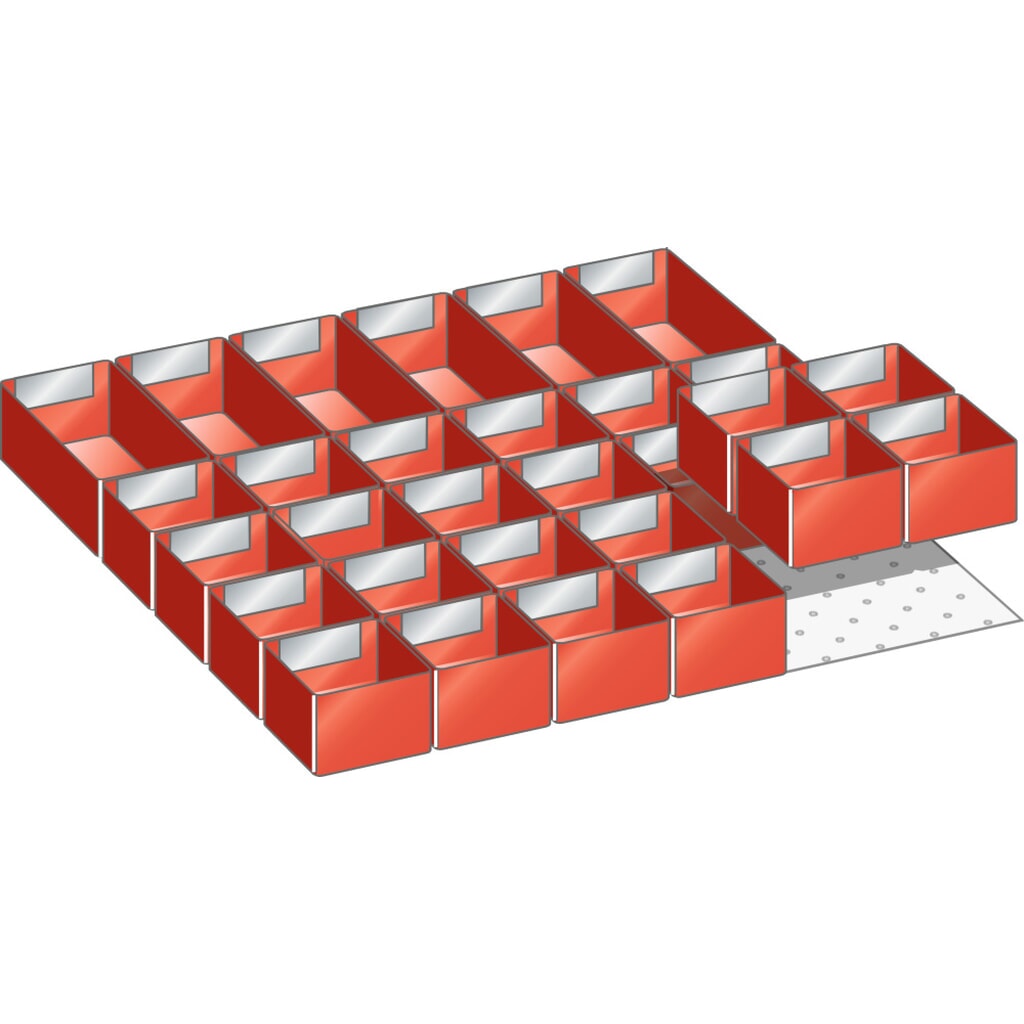 Produktabbildung: LISTA Set Einsatzkästen 27x27E, (BxT) 459x459mm, 30-teilig, für Fronthöhe 50mm