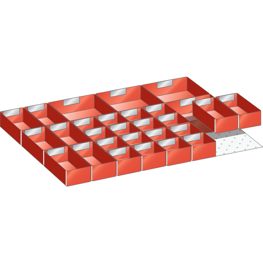 Produktabbildung: LISTA Set Einsatzkästen 27x36E, (BxTxFH) 612x459x50mm, 28-teilig