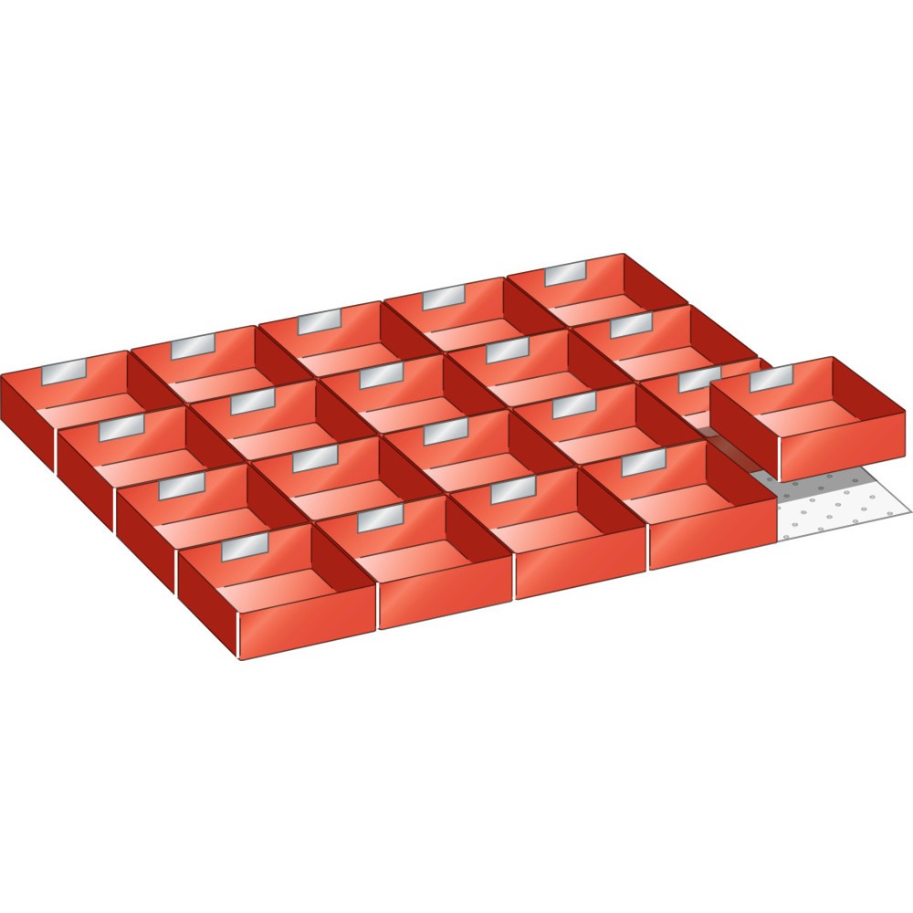 Produktabbildung: LISTA Set Einsatzkästen 45x36E, (BxT) 765x612mm, 20-teilig, für Fronthöhe 50mm