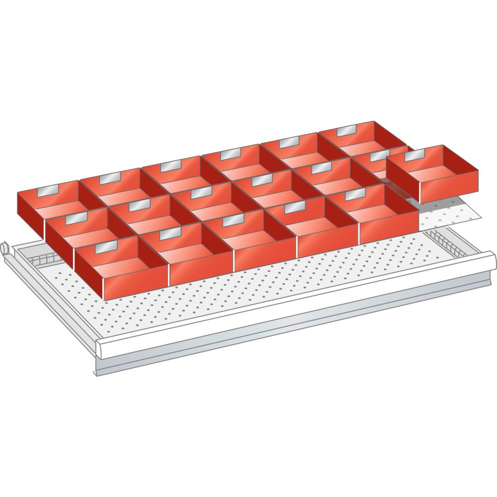 Produktabbildung: LISTA Set Einsatzkästen 54x27E, (BxTxFH) 918x459x50mm, 18-teilig