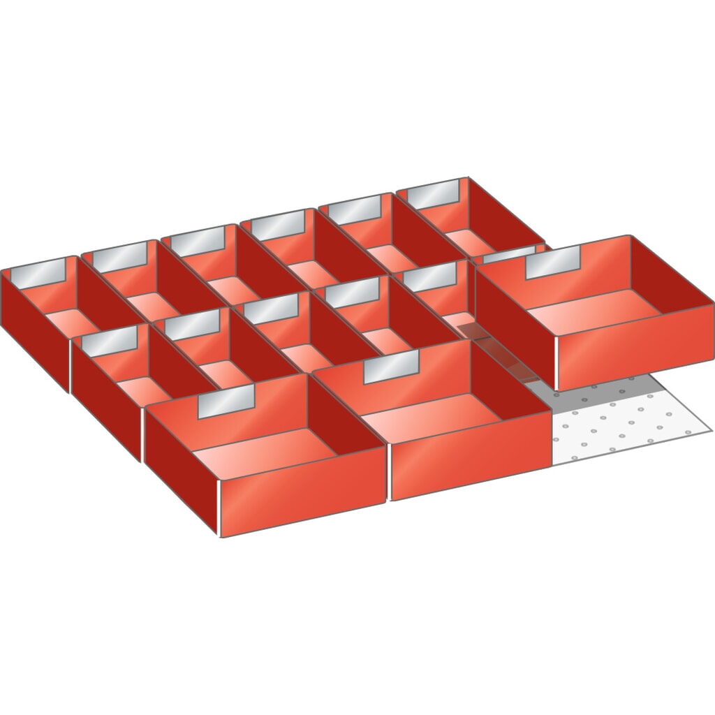 LISTA Set Einsatzkästen, (BxT) 459x510mm, 15-teilig, für Fronthöhe 75mm Produktabbildung: LISTA Set Einsatzkästen, (BxT) 459x510mm, 15-teilig, für Fronthöhe 75mm