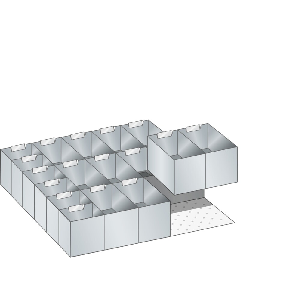 LISTA Set Einsatzkästen, (BxT) 500x600mm, 18-teilig