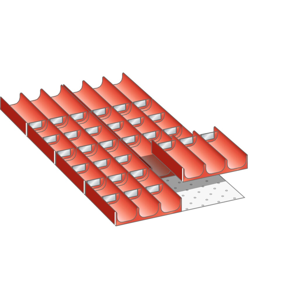 Produktabbildung: LISTA Set Mulden 18x36E, (BxTxFH) 306x612x50mm, 38-teilig