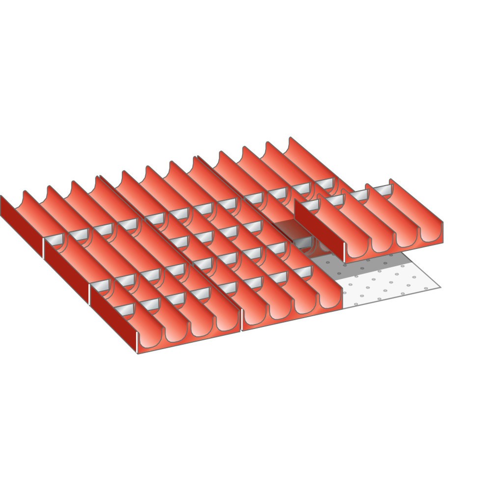 Produktabbildung: LISTA Set Mulden 27x27E, (BxTxFH) 459x459x50mm, 49-teilig