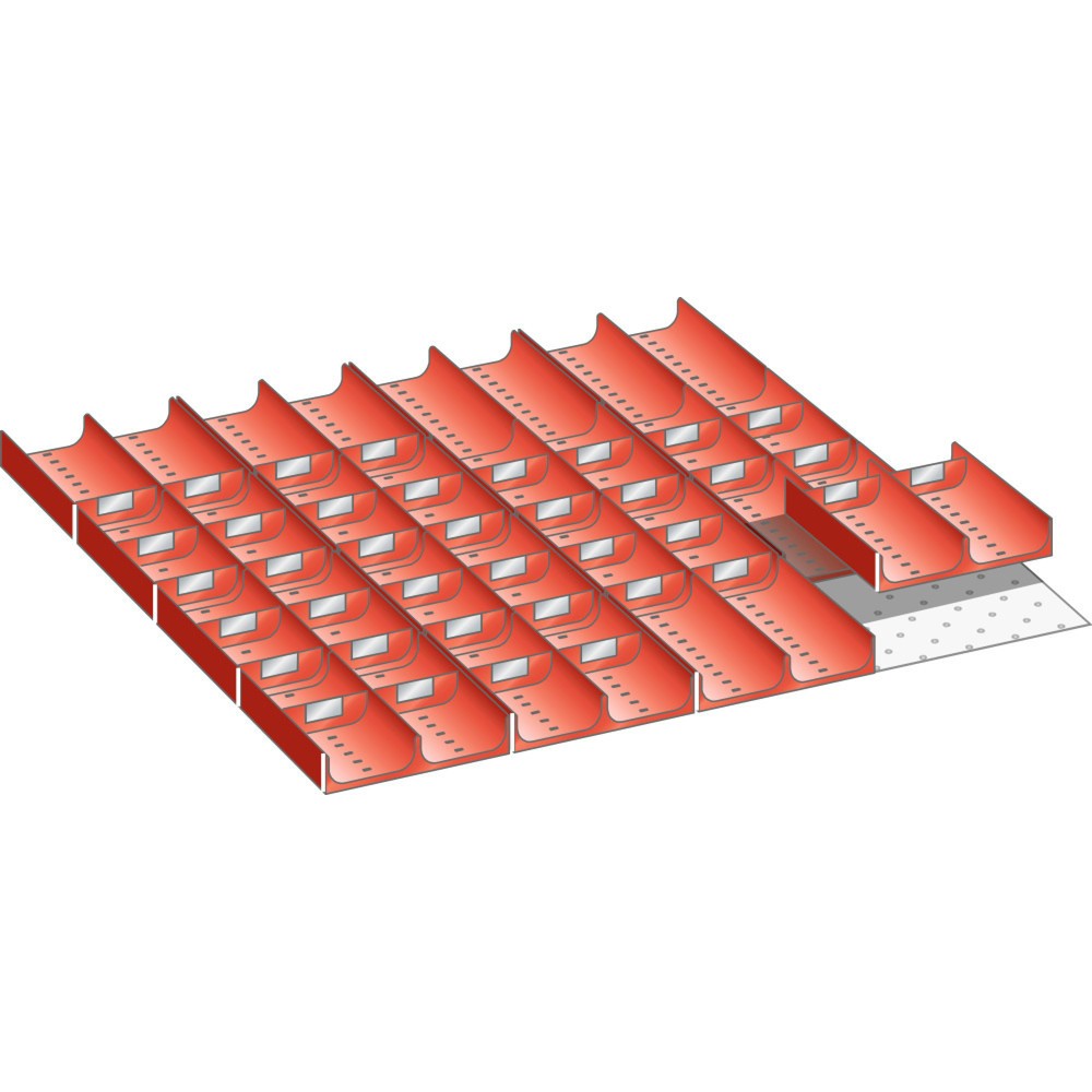 Produktabbildung: LISTA Set Mulden 36x36E, (BxTxFH) 612x612x50mm, 56-teilig
