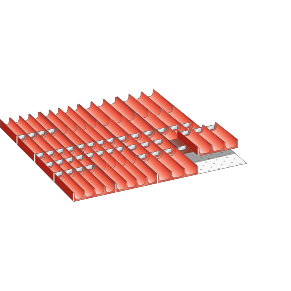 Produktabbildung: LISTA Set Mulden 36x36E, (BxTxFH) 612x612x50mm, 66-teilig