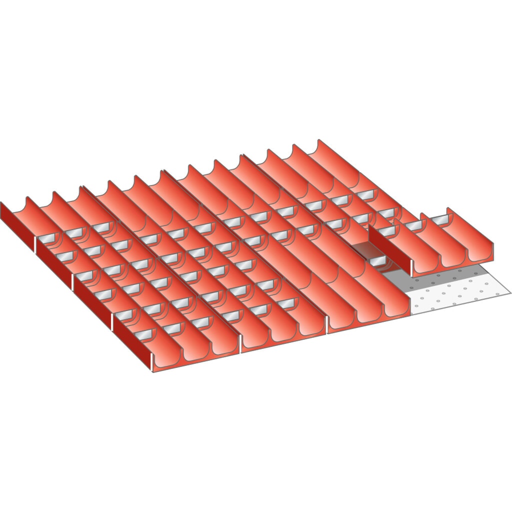 Produktabbildung: LISTA Set Mulden 36x36E, (BxTxFH) 612x612x50mm, 76-teilig