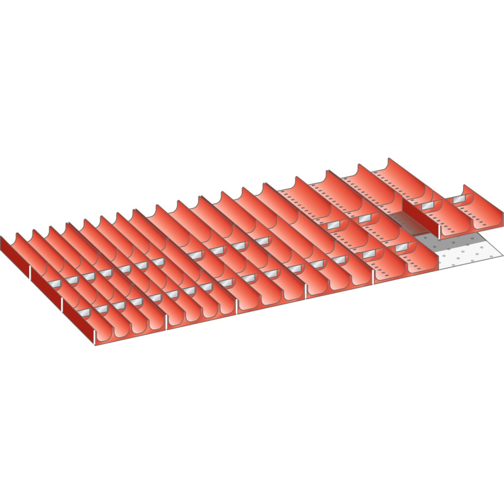 LISTA Set Mulden 54x27E, (BxTxFH) 918x459x75mm, 58-teilig Produktabbildung: LISTA Set Mulden 54x27E, (BxTxFH) 918x459x75mm, 58-teilig