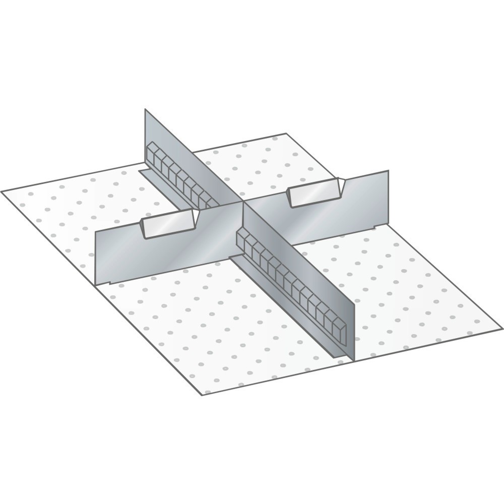 Produktabbildung: LISTA Set Schlitzwände und Trennbleche 18x27E, (BxT) 306x459mm, 1 Schlitzwand, 2 Trennbleche, für Fronthöhe 50mm