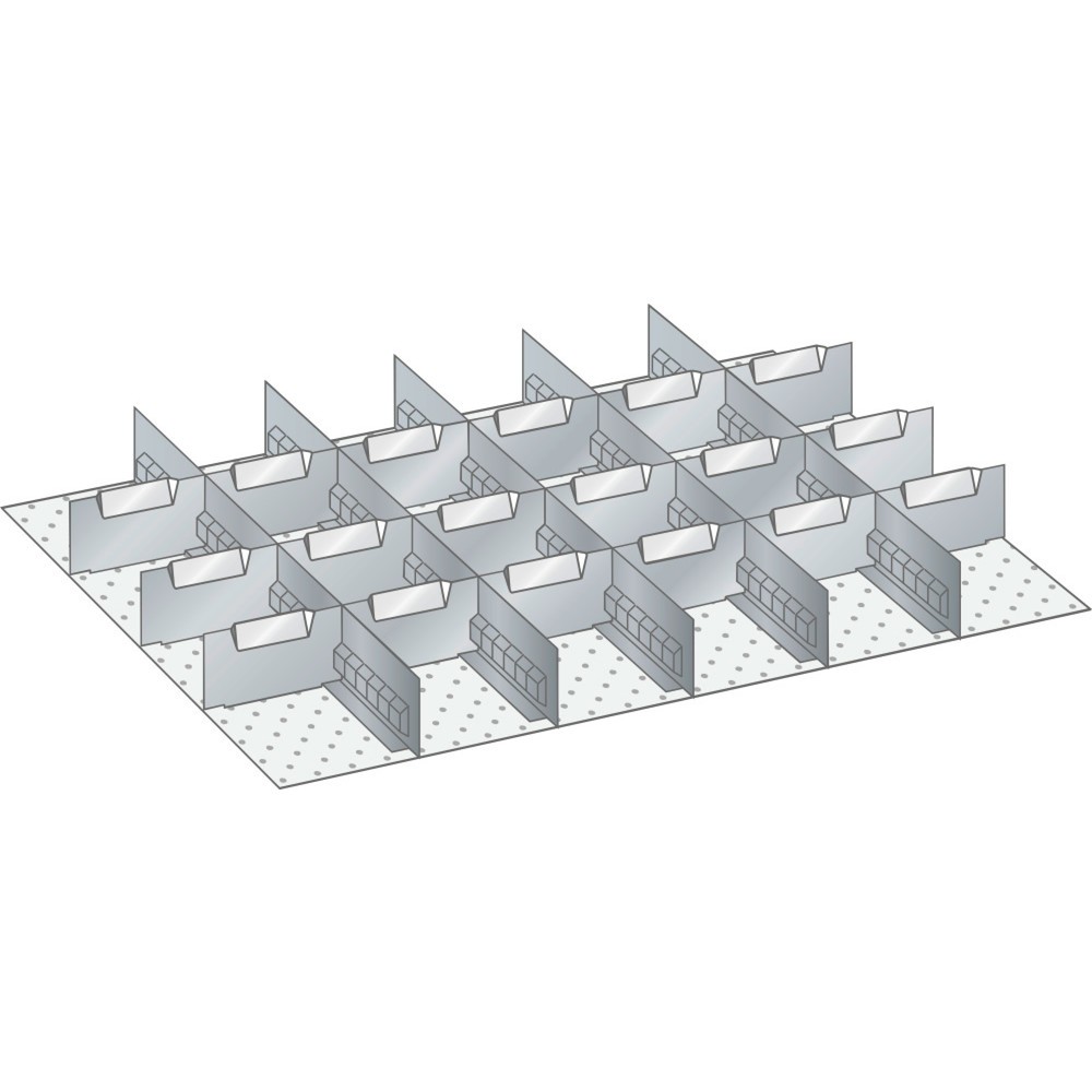 Produktabbildung: LISTA Set Schlitzwände und Trennbleche 36x27E, (BxT) 612x459, 5 Schlitzwände, 18 Trennbleche, für Fronthöhe 50mm