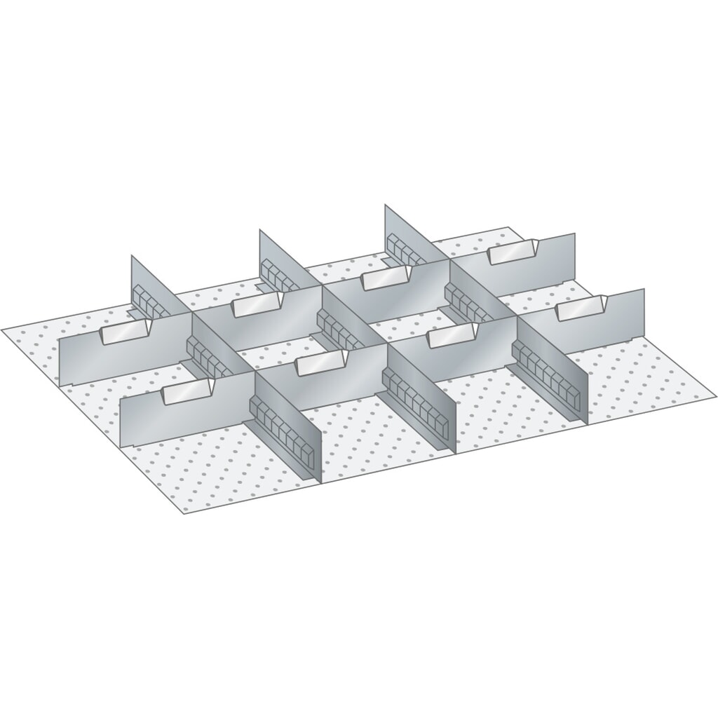 LISTA Set Schlitzwände und Trennbleche 36x27E, (BxTxFH) 612x459x75mm, 3 Schlitzwände, 8 Trennbleche Produktabbildung: LISTA Set Schlitzwände und Trennbleche 36x27E, (BxTxFH) 612x459x75mm, 3 Schlitzwände, 8 Trennbleche