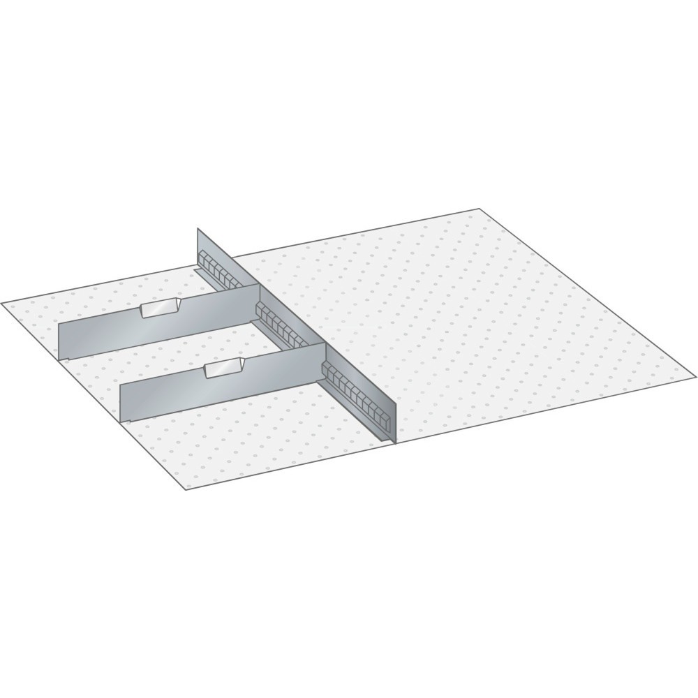 Produktabbildung: LISTA Set Schlitzwände und Trennbleche 36x36E, (BxT) 612x612mm, 1 Schlitzwand, 2 Trennbleche, für Fronthöhe 100mm