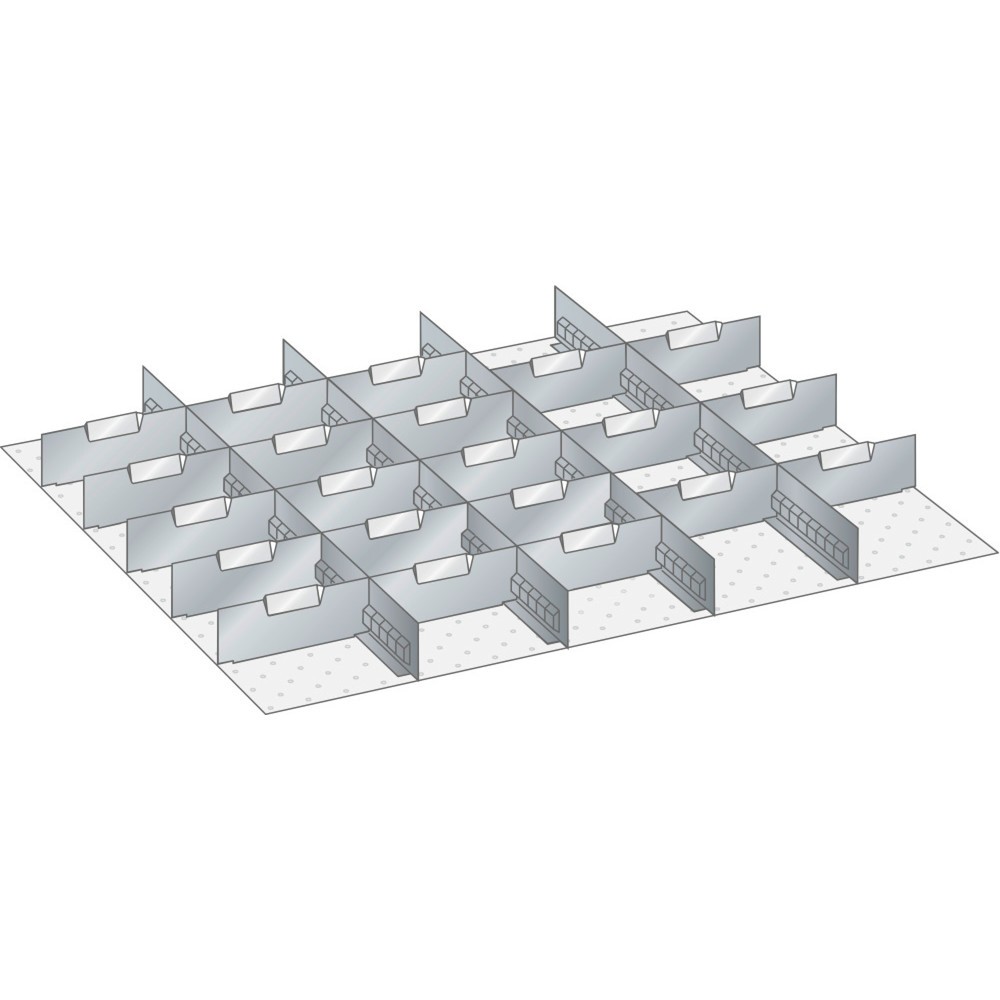 Produktabbildung: LISTA Set Schlitzwände und Trennbleche 45x36E, (BxT) 765x612mm, 4 Schlitzwände, 21 Trennbleche, für Fronthöhe 75mm
