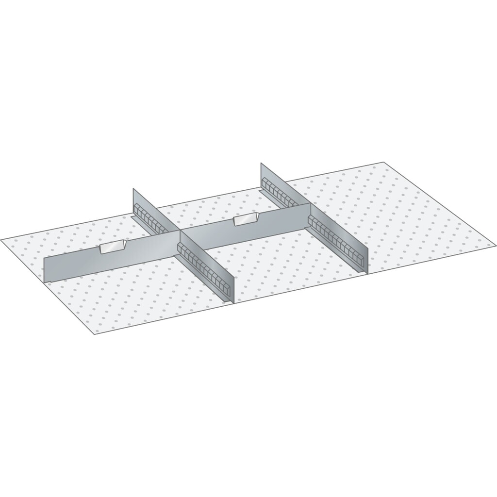 LISTA Set Schlitzwände und Trennbleche 54x27E, (BxT) 918x459mm, 2 Schlitzwände, 2 Trennbleche
